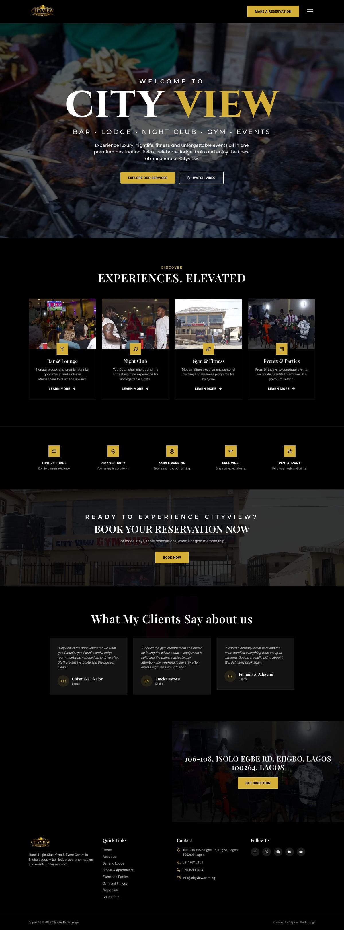 Cityview Bar & Lodge full homepage