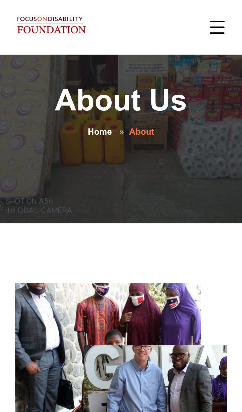 Focus on Disability Foundation mobile view 2