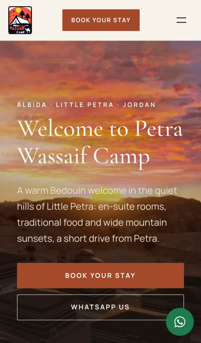 Petra Wassaif Camp on mobile