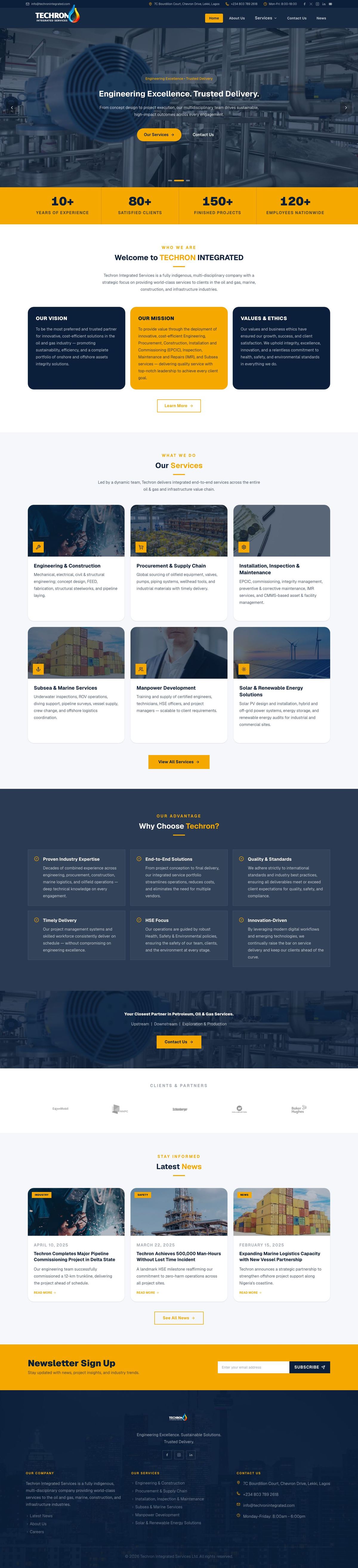 Techron Integrated full homepage